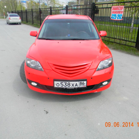 Решетка радиатора "Две полоски" для Mazda 3, хэтчбэк (2003-2009) купить недорого с доставкой в Якутск