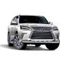 Защита переднего бампера двойная с пластинами d63/63мм (НПС) LEXUS 450D (2015-н.в.) купить недорого с доставкой в Якутск