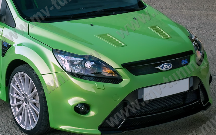 Жабры на капот в стиле "Focus RS" (текстурный пластик) для Ford Focus 2 (2004-2011) купить недорого с доставкой в Якутск